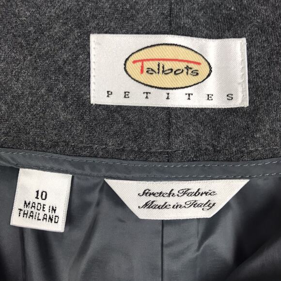 NWT Talbots Petite Mid Rise Dress Pants Straight Leg Wool Lined Gray Pockets 10P - Picture 7 of 9